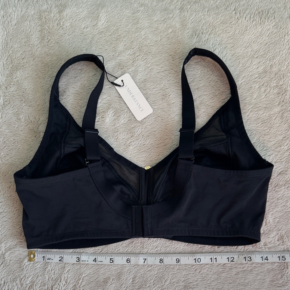 NWT Understance Black Full-Cup Support Bra with Mesh Accents 36DDD/F - Picture 5 of 8